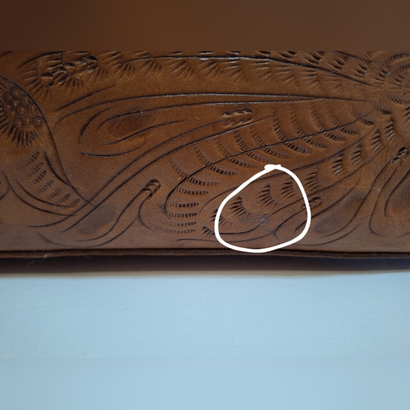 Vintage Tooled Leather Purse Grants Natural - Picture 7 of 16